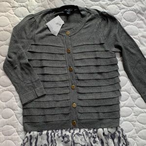 Banana Republic Tucked Cardigan Small Grey NWT